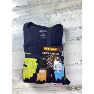 PAC-MAN Unisex 2 Piece Sleep Set "Byte Me" Size L Atari Blinky, Pinky, Inky